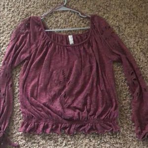Free people top burgundy